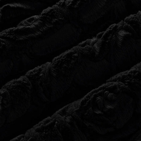 Luxe Cuddle Demi Rose Black Fabric 58-60"