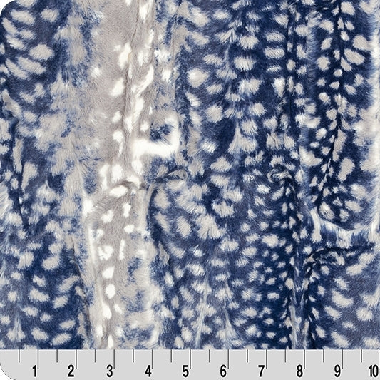 Navy Luxe Cuddle Fawn Fabric 58/60