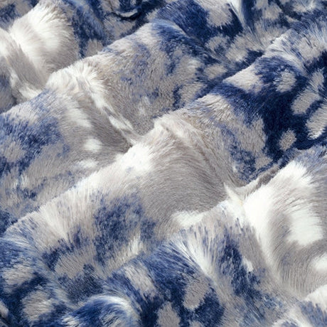 Navy Luxe Cuddle Fawn Fabric 58/60