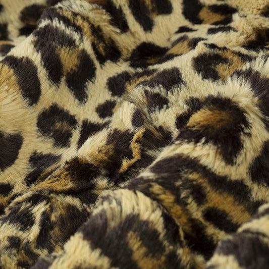 Minky Fabric Sand Luxe Cuddle Leopard 58/60