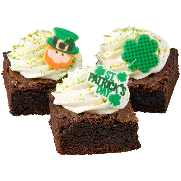 St. Patrick's Day Icons Clover and Leprechaun Cupcake Rings 12 set
