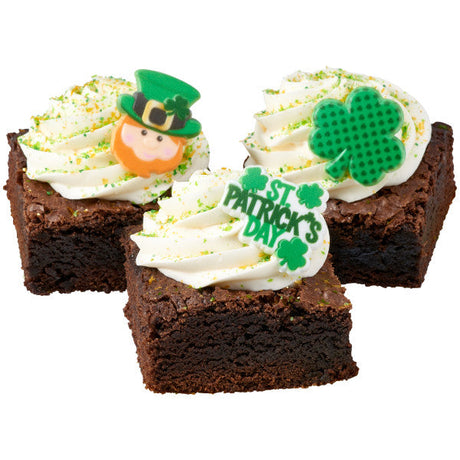 St. Patrick's Day Icons Clover and Leprechaun Cupcake Rings 12 set