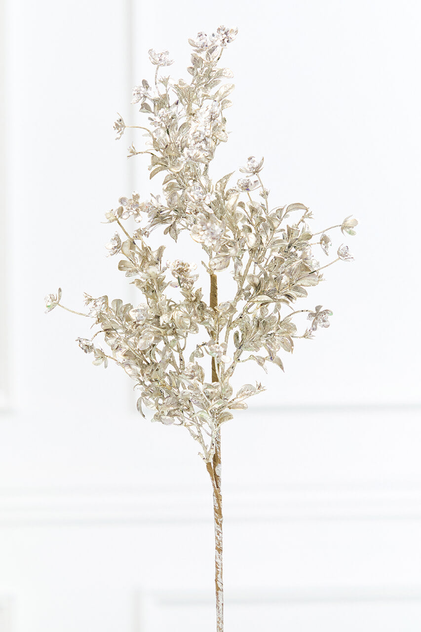 26" Metallic Leaf Spray