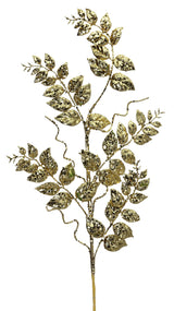 35” Glitter/Mica Later Fern Spray Gold
