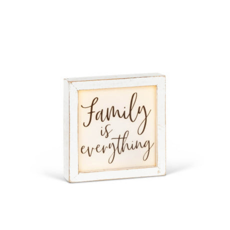 9" Square White Wood Plaque with LED Lights