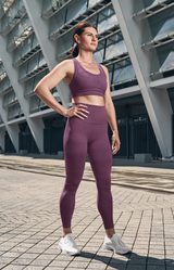 Athletic Jersey Knit Fabric Aubergine FlexSoft Nylon Spandex