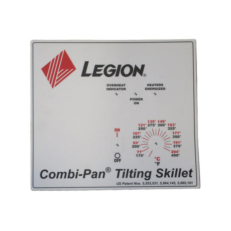 Legion 407815 Decal/Tag Overlay for Control box, CS Models, 3 Light