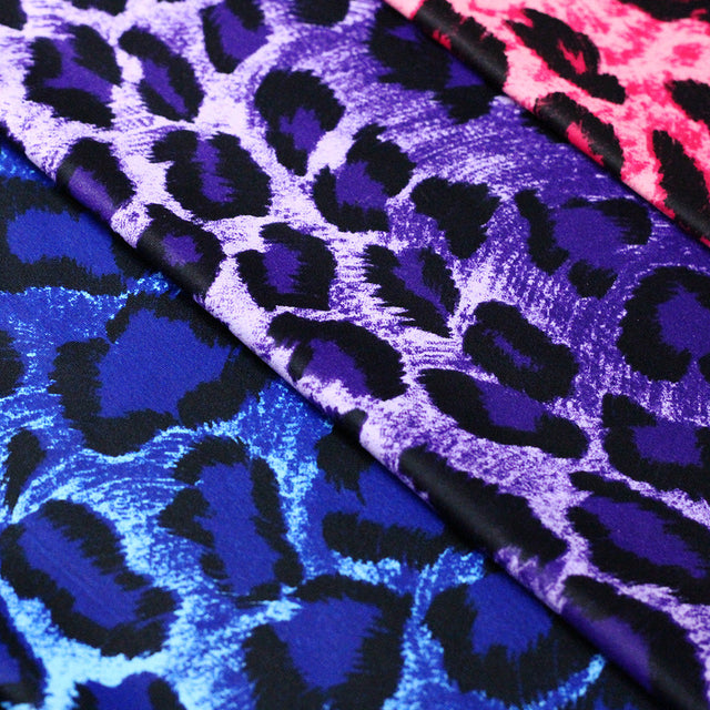 Leopard Animal Polyester Spandex Fabric - Multiple Colors, Leopard Print, 60" Width (1 Yard)
