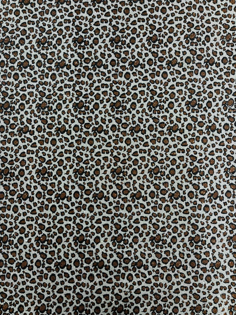 Leopard Glitter Canvas Vinyl Fabric - Leopard Print, 54" Width (1 Yard)