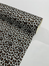 Leopard Glitter Canvas Vinyl Fabric - Leopard Print, 54" Width (1 Yard)
