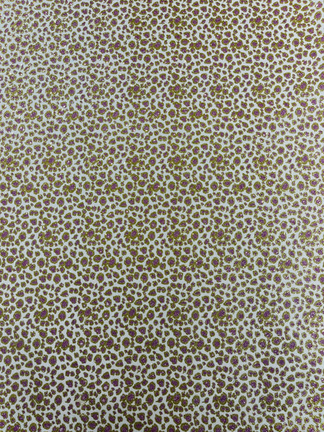 Leopard Glitter Canvas Vinyl Fabric - Leopard Print, 54" Width (1 Yard)