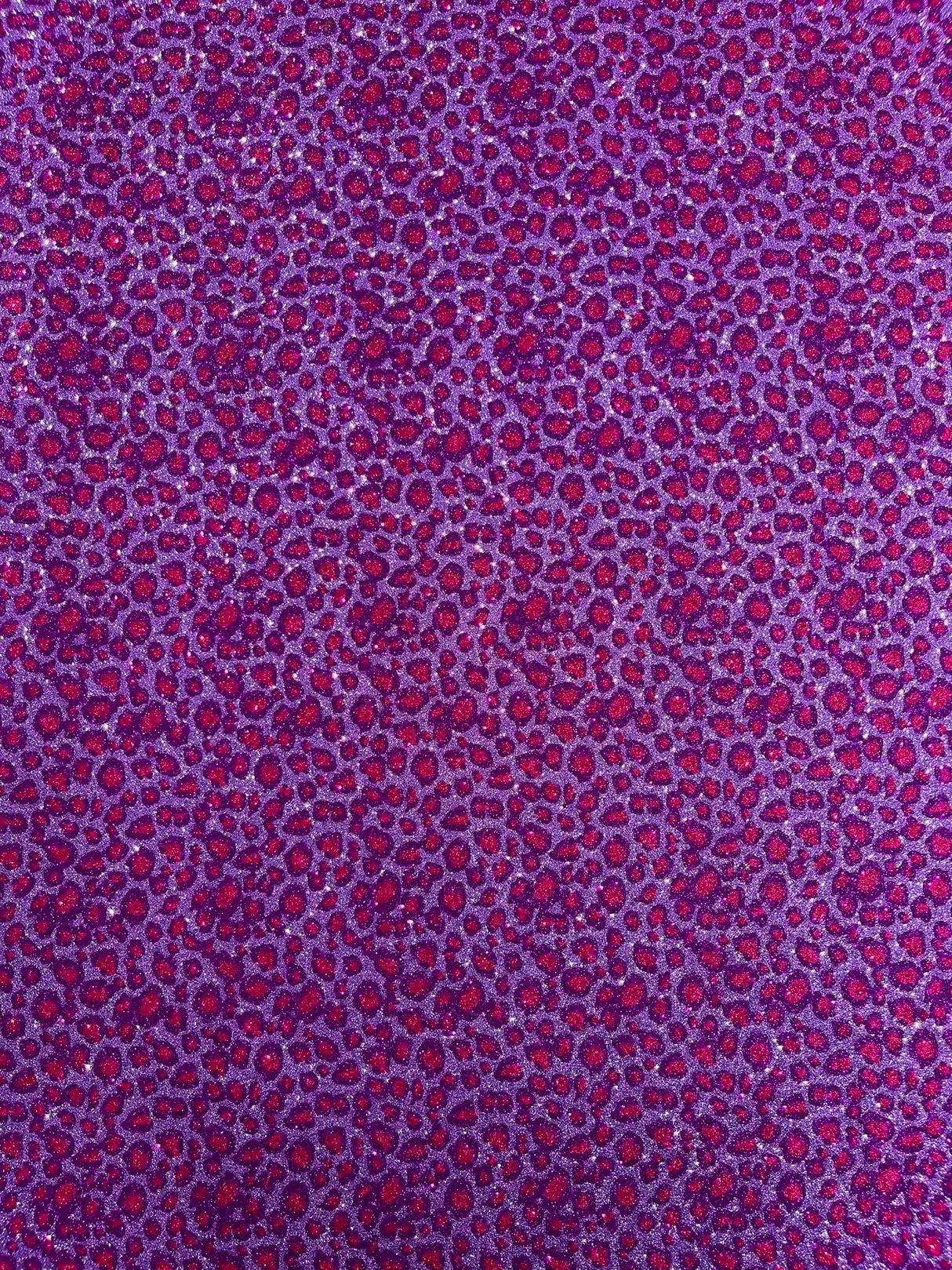 Leopard Glitter Canvas Vinyl Fabric - Leopard Print, 54" Width (1 Yard)