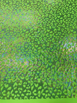 Leopard Oil Spill Metallic Print Nylon Spandex Fabric - Black, Purple, Green, Hot Pink Leopard Print, 58-60" Width (1 Yard)