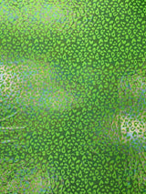 Leopard Oil Spill Metallic Print Nylon Spandex Fabric - Black, Purple, Green, Hot Pink Leopard Print, 58-60" Width (1 Yard)