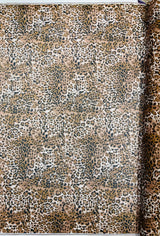 Leopard Print Power Mesh Nylon Spandex Fabric - Gold/Black Leopard Print, 58" Width (1 Yard)