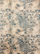 Leopard Print Power Mesh Nylon Spandex Fabric - Gold/Black Leopard Print, 58" Width (1 Yard)