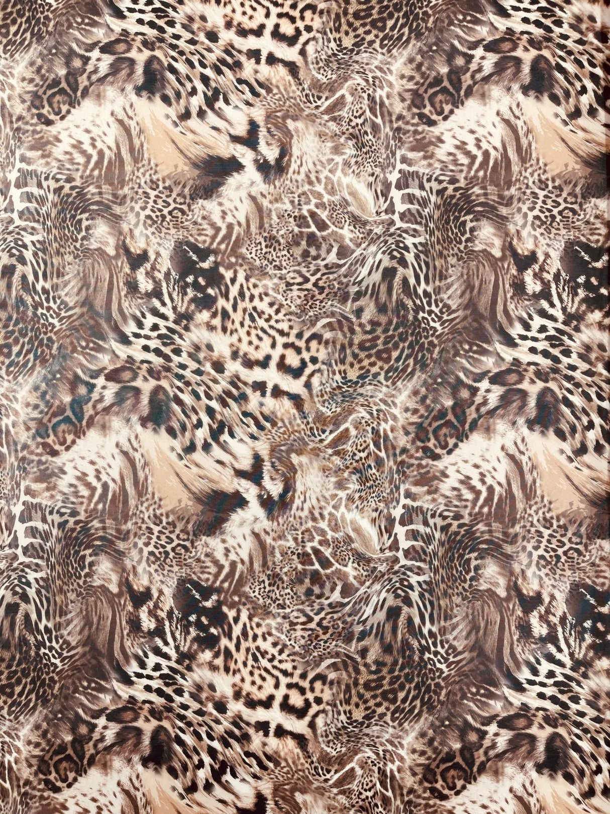 Leopard Print Power Mesh Nylon Spandex Fabric - Gold/Black Leopard Print, 58" Width (1 Yard)