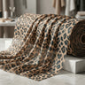 Leopard Print Power Mesh Nylon Spandex Fabric - Gold/Black Leopard Print, 58" Width (1 Yard)