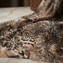 Leopard Print Power Mesh Nylon Spandex Fabric - Gold/Black Leopard Print, 58" Width (1 Yard)