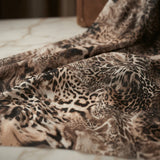 Leopard Print Power Mesh Nylon Spandex Fabric - Gold/Black Leopard Print, 58" Width (1 Yard)