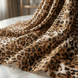 Leopard Print Power Mesh Nylon Spandex Fabric - Gold/Black Leopard Print, 58" Width (1 Yard)