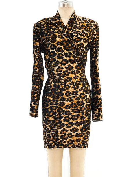 Leopard Print Stretch Velvet Fabric - Gold/Black Leopard Print, 58" Width (1 Yard)