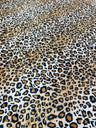 Leopard Print Stretch Velvet Fabric - Gold/Black Leopard Print, 58" Width (1 Yard)