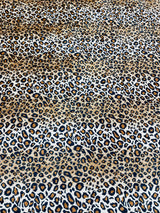 Leopard Print Stretch Velvet Fabric - Gold/Black Leopard Print, 58" Width (1 Yard)