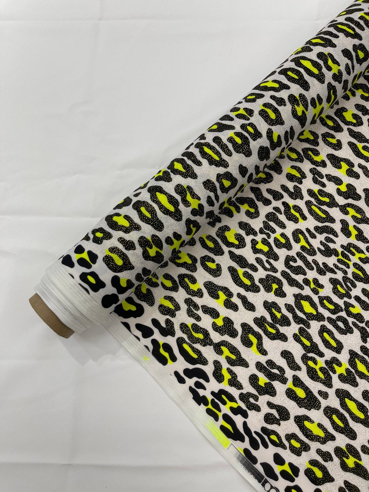 Leopard Print With Foil Stretch Spandex Fabric - Leopard Print, 58" Width (1 Yard)