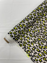 Leopard Print With Foil Stretch Spandex Fabric - Leopard Print, 58" Width (1 Yard)