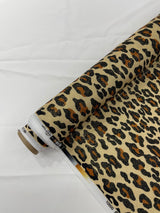 Leopard Print With Foil Stretch Spandex Fabric - Leopard Print, 58" Width (1 Yard)