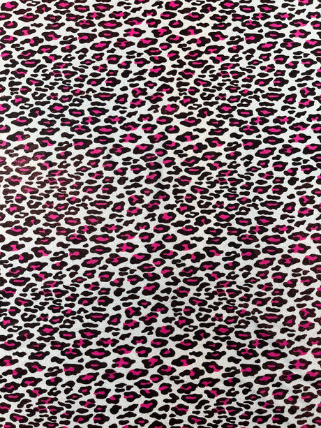 Leopard Print With Foil Stretch Spandex Fabric - Leopard Print, 58" Width (1 Yard)
