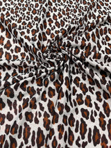 Leopard Print With Foil Stretch Spandex Fabric - Leopard Print, 58" Width (1 Yard)