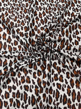 Leopard Print With Foil Stretch Spandex Fabric - Leopard Print, 58" Width (1 Yard)