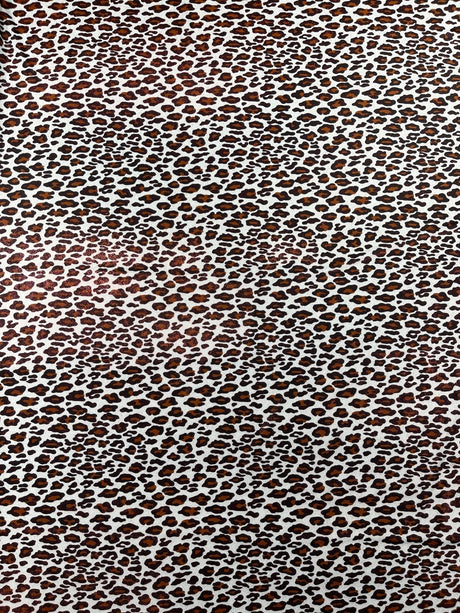 Leopard Print With Foil Stretch Spandex Fabric - Leopard Print, 58" Width (1 Yard)