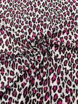 Leopard Print With Foil Stretch Spandex Fabric - Leopard Print, 58" Width (1 Yard)