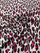 Leopard Print With Foil Stretch Spandex Fabric - Leopard Print, 58" Width (1 Yard)
