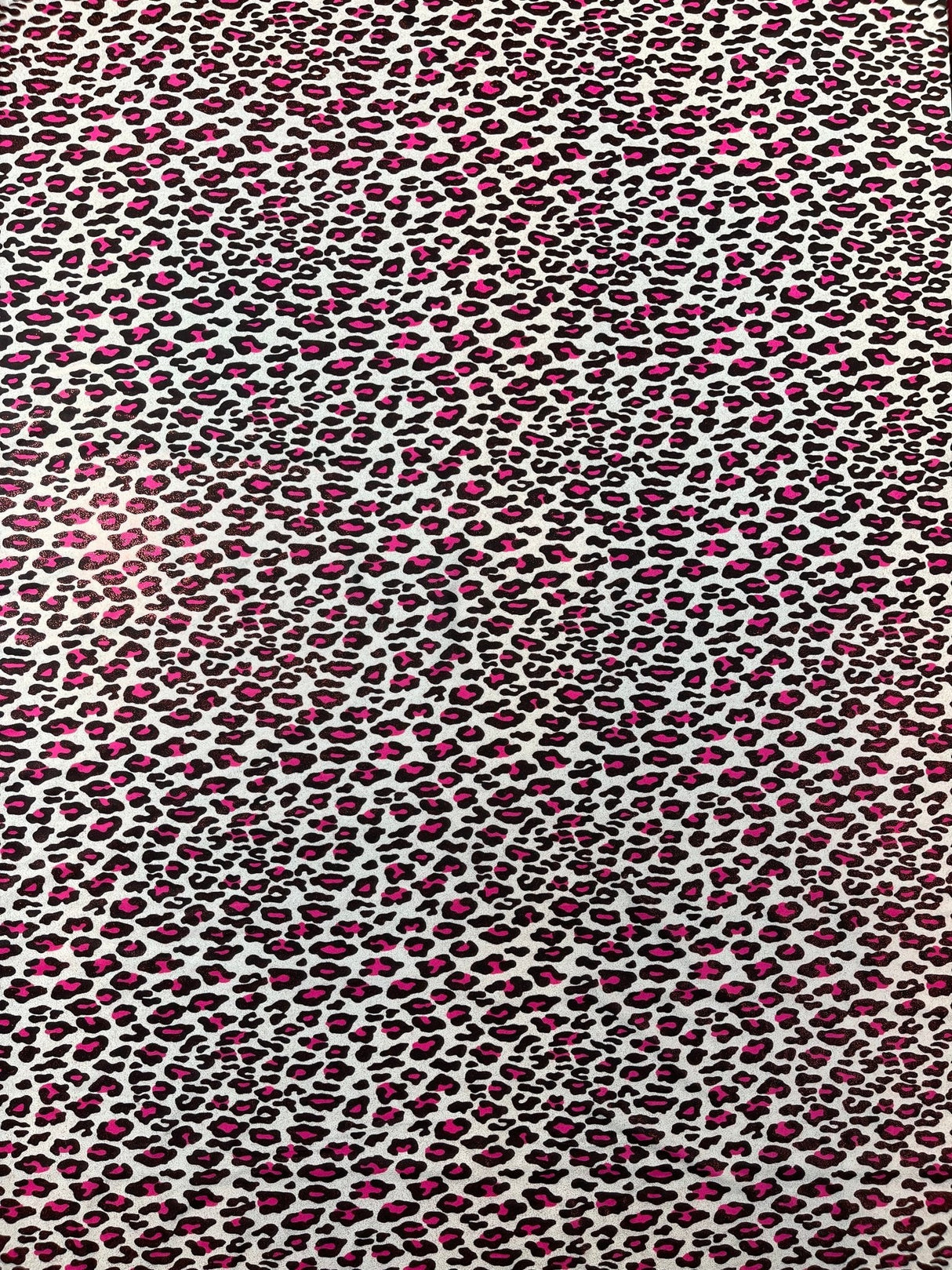Leopard Print With Foil Stretch Spandex Fabric - Leopard Print, 58" Width (1 Yard)