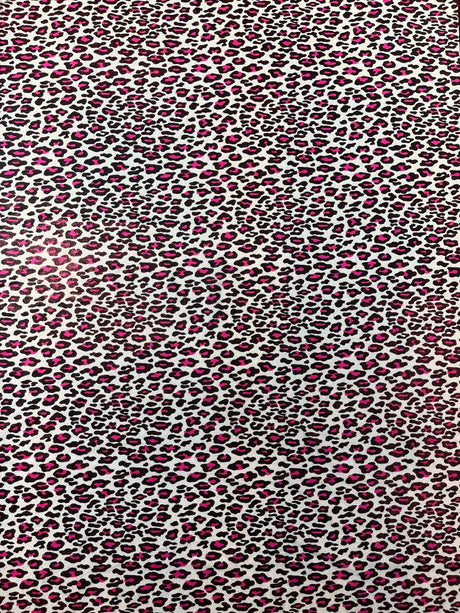 Leopard Print With Foil Stretch Spandex Fabric - Leopard Print, 58" Width (1 Yard)