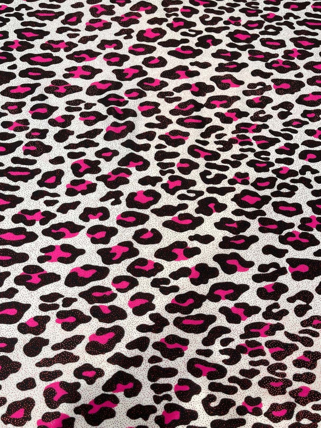 Leopard Print With Foil Stretch Spandex Fabric - Leopard Print, 58" Width (1 Yard)