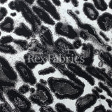 Leopard Skin Nylon Spandex Fabric - Black/Brown/Orange Leopard Print, 58/60" Width, 210 GSM, 4-Way Stretch (1 Yard)