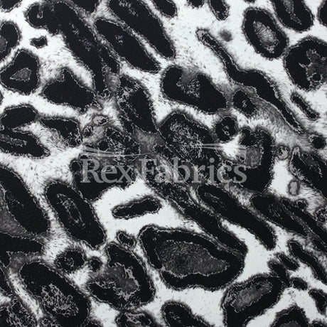 Leopard Skin Nylon Spandex Fabric - Black/Brown/Orange Leopard Print, 58/60" Width, 210 GSM, 4-Way Stretch (1 Yard)
