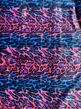 Leopard Tie Dyed Faux Fur Fabric - Black Light Reflective, 58" Width (1 Yard)
