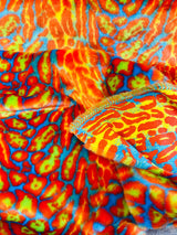 Leopard Tie Dyed Faux Fur Fabric - Black Light Reflective, 58" Width (1 Yard)