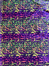 Leopard Tie Dyed Faux Fur Fabric - Black Light Reflective, 58" Width (1 Yard)