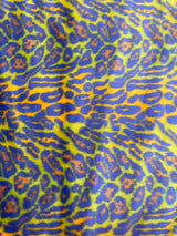 Leopard Tie Dyed Faux Fur Fabric - Black Light Reflective, 58" Width (1 Yard)