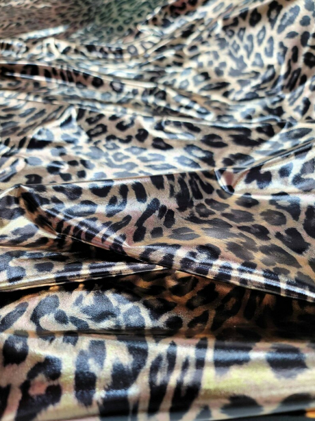 Animal Print Stretch Foil Fabric