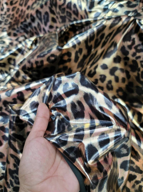 Animal Print Stretch Foil Fabric