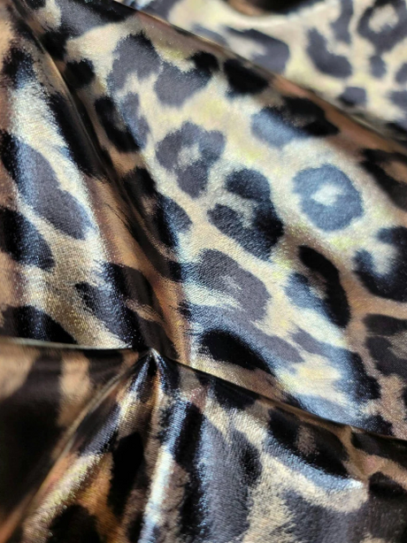 Animal Print Stretch Foil Fabric