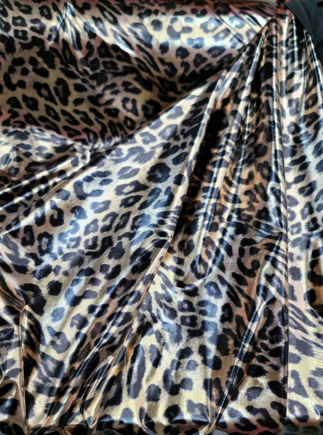Animal Print Stretch Foil Fabric